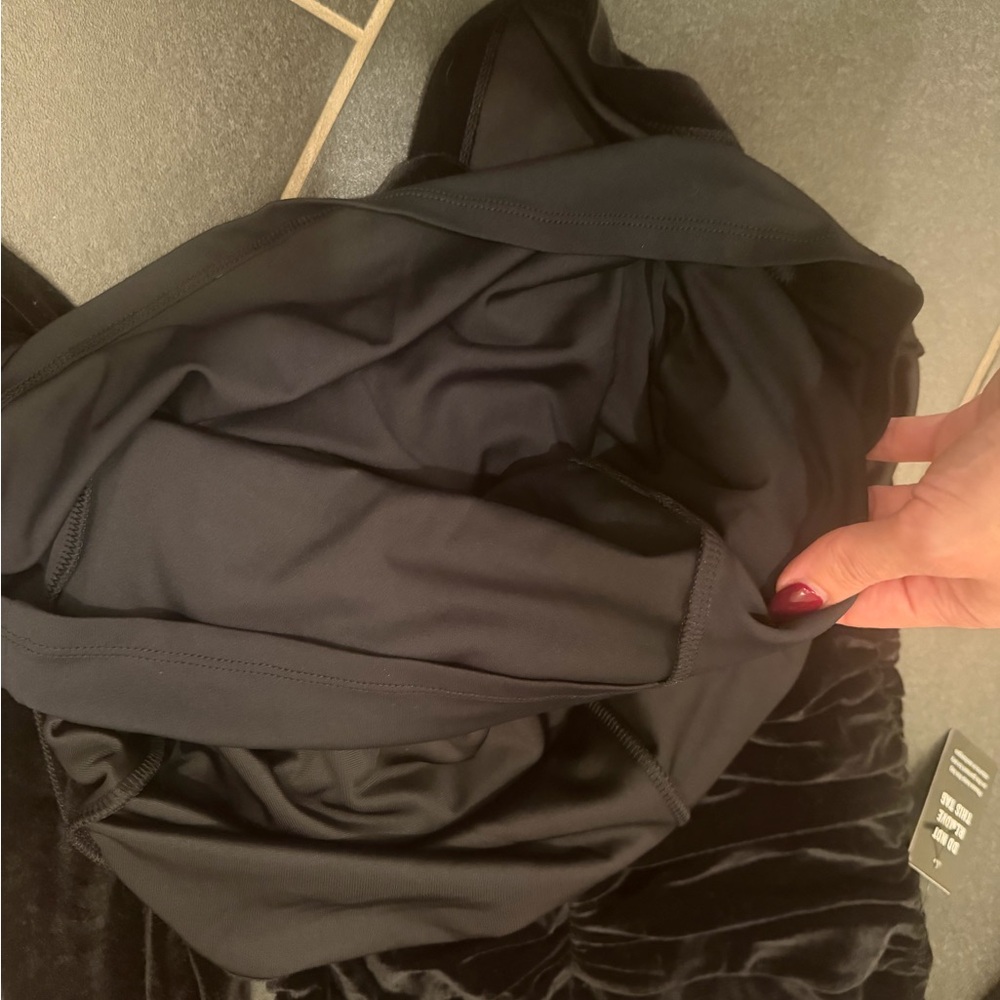 Express Black Velvet Long Sleeve Dress xs mock neck - Picture 4 of 5